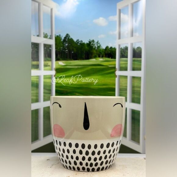 Manolito (LG) Beige/White Ceramic Planter Pot without drainage hole - Picture 1 of 11
